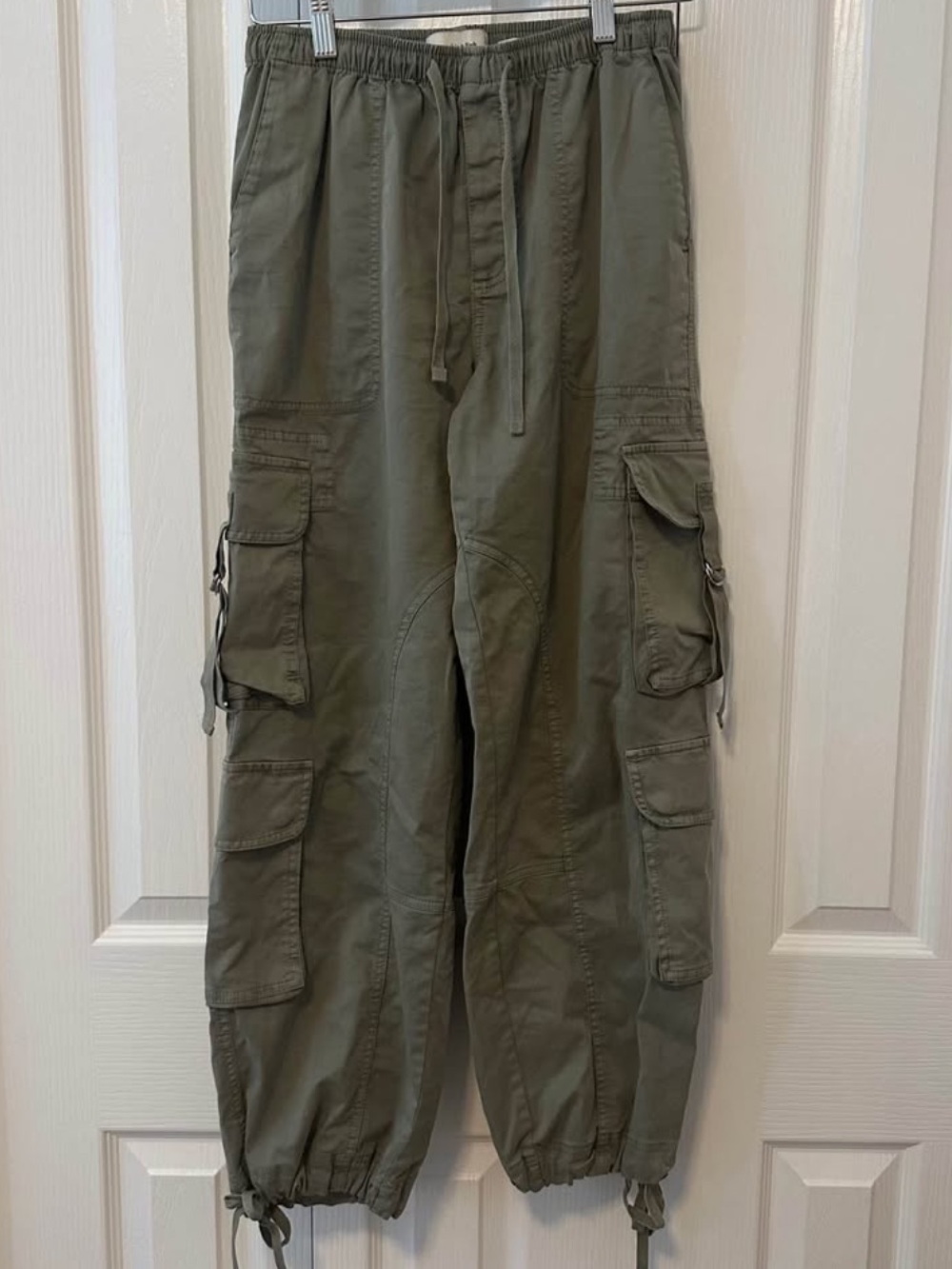 Abercrombie Low Rise Ultra Loose Cargo Pants Olive Green Baggy XS